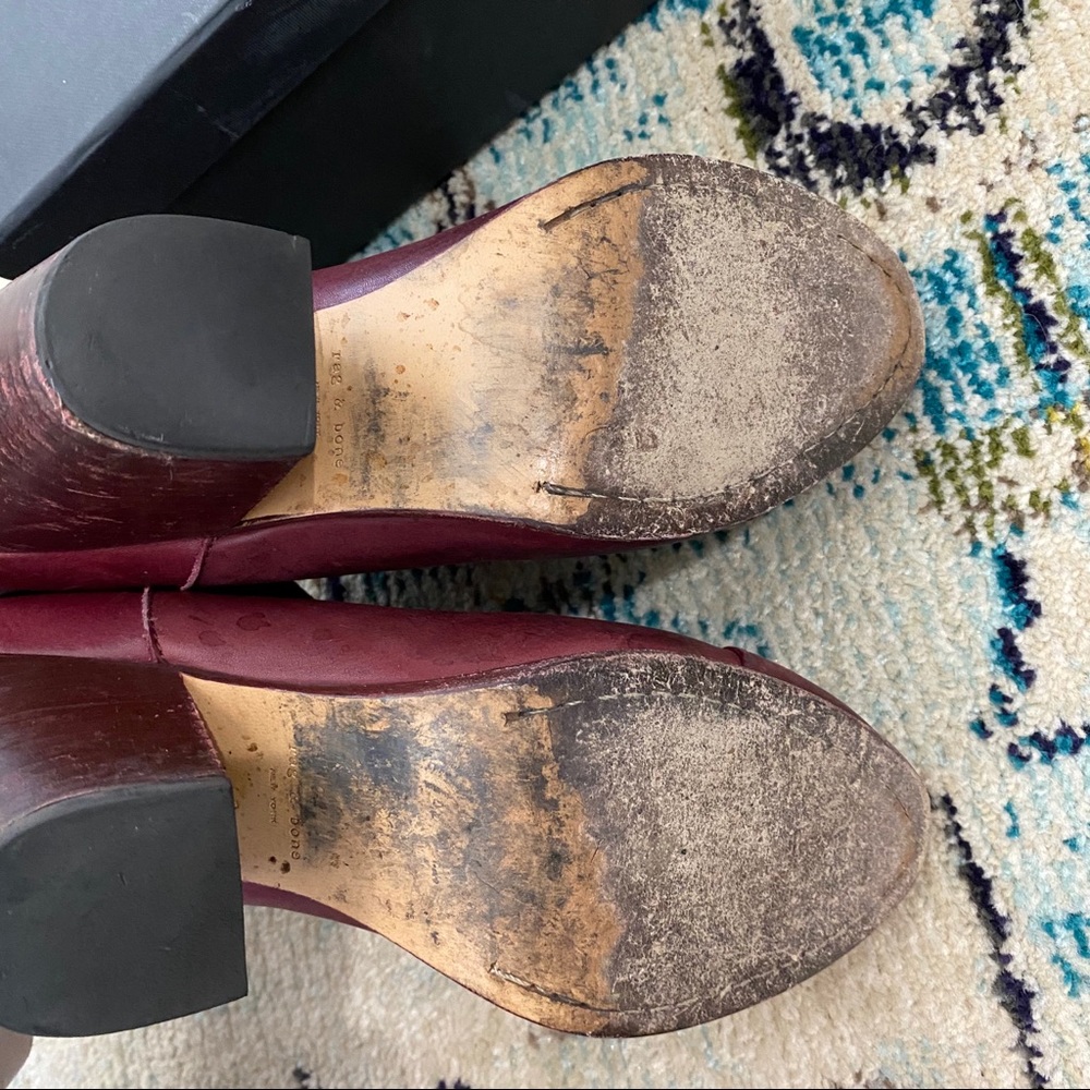 Rag & Bone Harrow Booties in Red - Picture 6 of 6